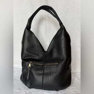Antik Kraft Vegan Leather Black Hobo Shoulder Bag Oversized Shopper Large Purse